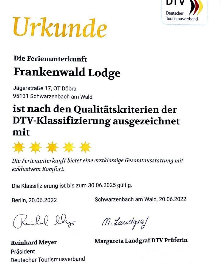 Frankenwald-Lodge Schwarzenbach am Wald Kültér fotó